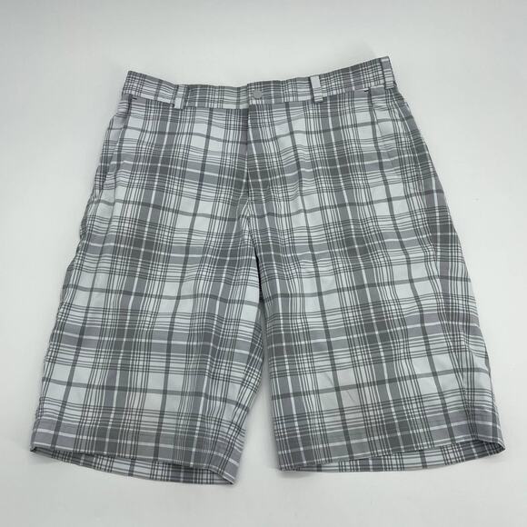 NIKE GOLF Mens Golf Shorts Size 32 Plaid Flat Front Stretch Performance Casual - Picture 1 of 6